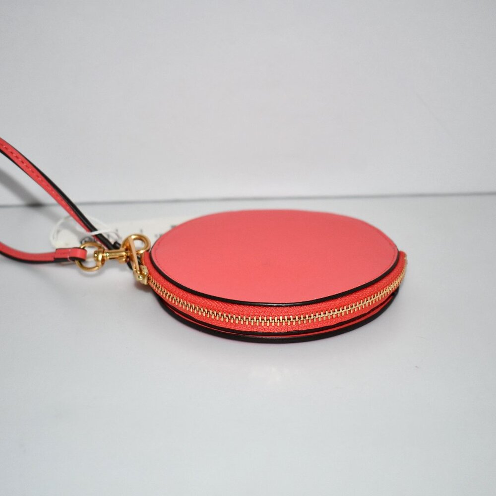 Tory Burch Ella Zip Bio Vegan Leather Card Holder in Coral Crush #159084 NWT - Picture 3 of 5